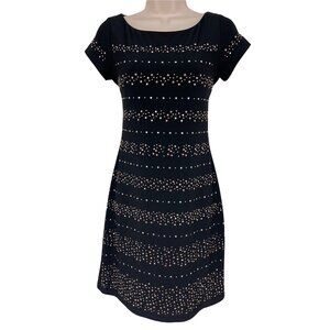 Size XS X-SMALL WHITE HOUSE BLACK MARKET‎ SILVER & GOLD STUDDED DRESS Evening